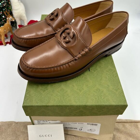 Gucci Brown Leather Loafers main image 5